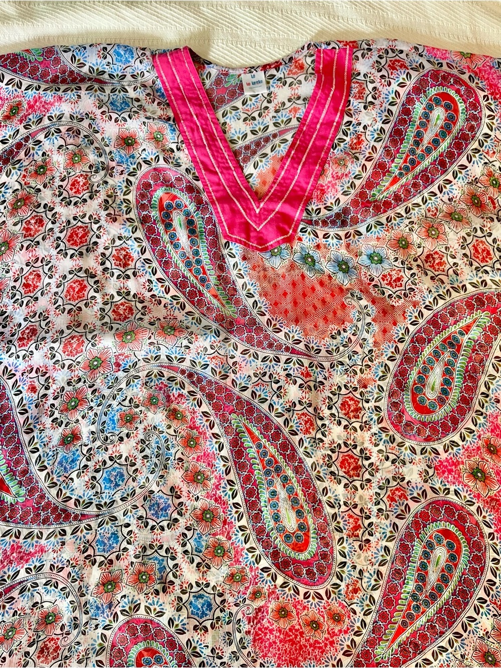 ๐ FREE 3rd item ๐ Paisley Sheer Tunic Popover Dress Beach Cover-up Summer Muum - Picture 5 of 8